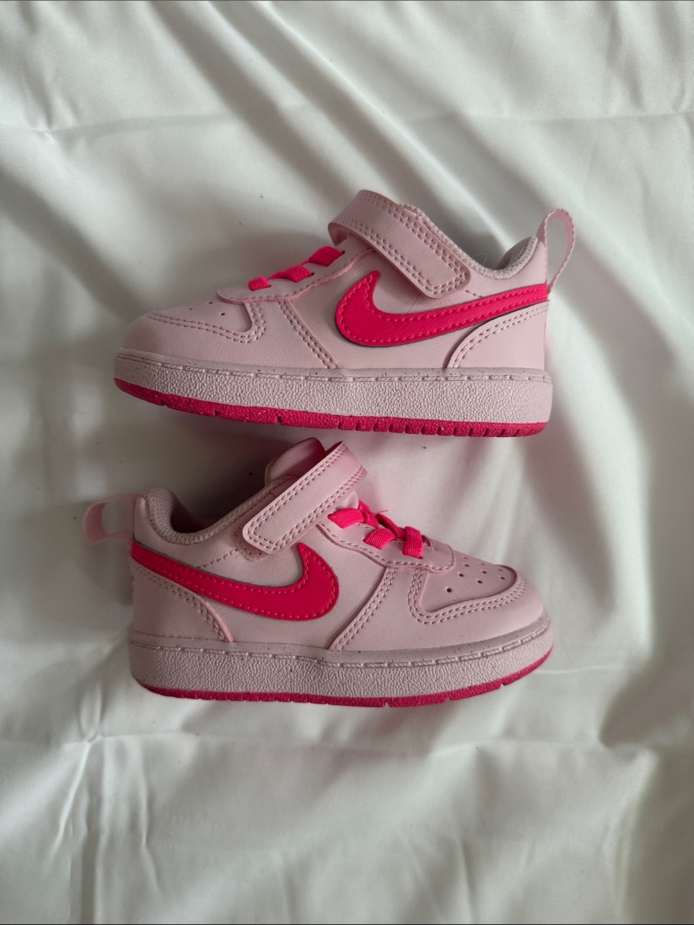 Nike Court Borough Low Recraft Pink & Hot Pink Hook and Loop Low-Top Sneakers 6C